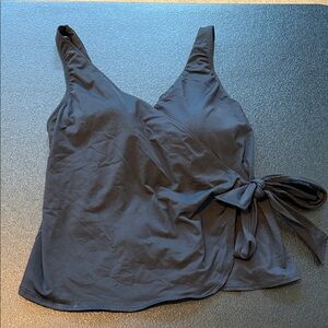 Lands' End Women's DDD-Cup Side Tie Tankini Top Black